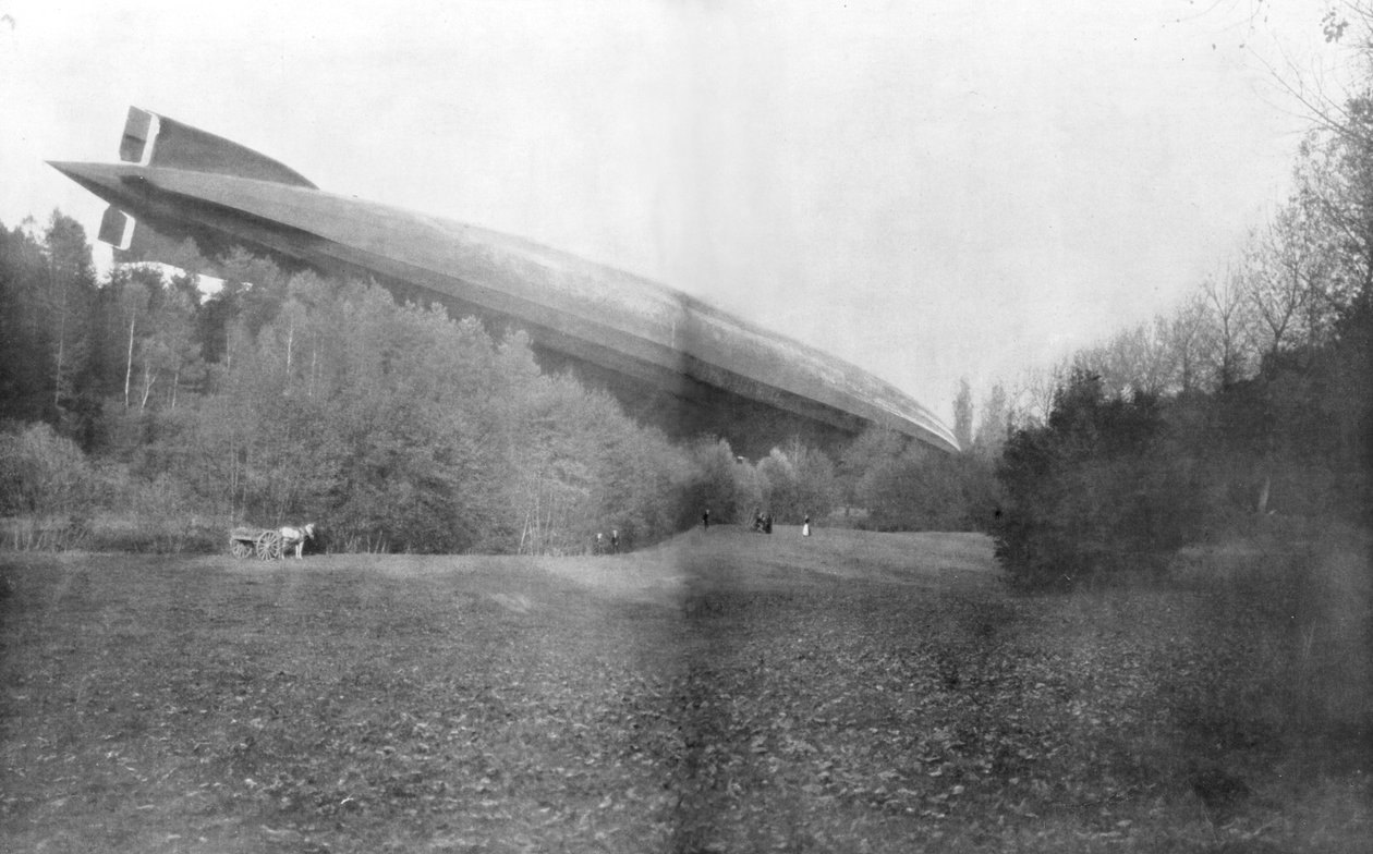 Niemiecki Zeppelin L49 zestrzelony i schwytany w stanie nienaruszonym przez Francuzów, 20 października 1917 autorstwa Unbekannt