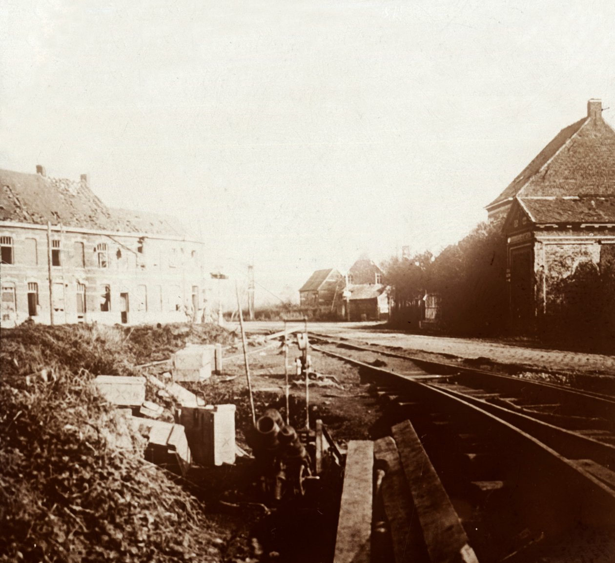 Niemieckie armaty, Roeselare, Flandria, Belgia, c1914-c1918 autorstwa Unbekannt