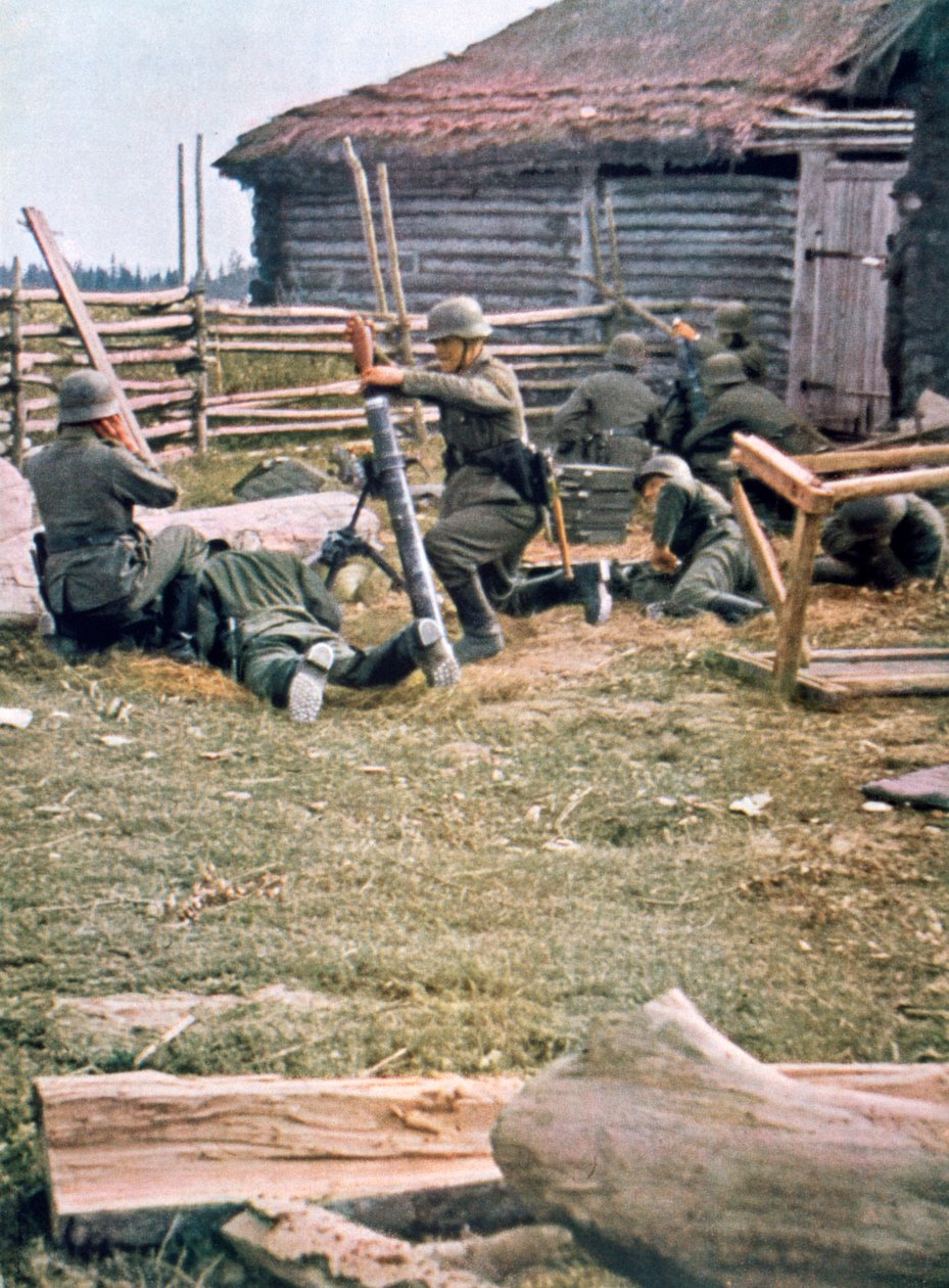 Spadochroniarze niemieccy na moździerzach, Rosja, 1943 autorstwa Unbekannt