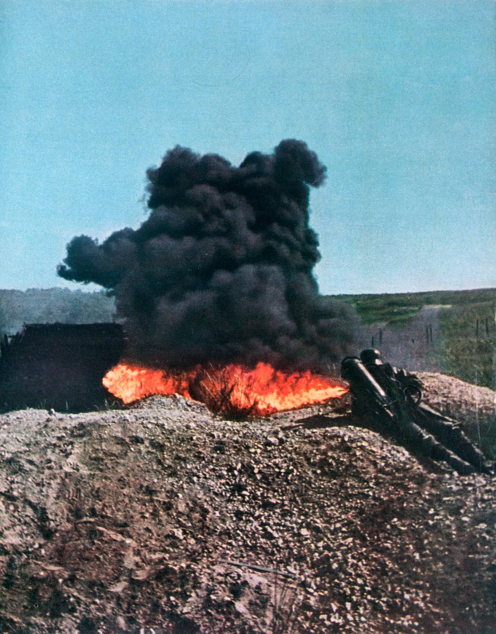 Niemiecki żołnierz używający miotacza ognia, Rosja, 1941 autorstwa Unbekannt