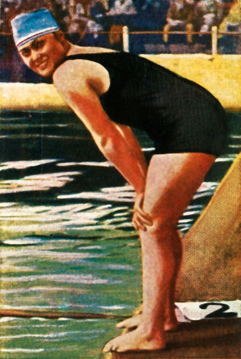 Niemiecka pływaczka Hilde Schrader, 1928. autorstwa Unbekannt