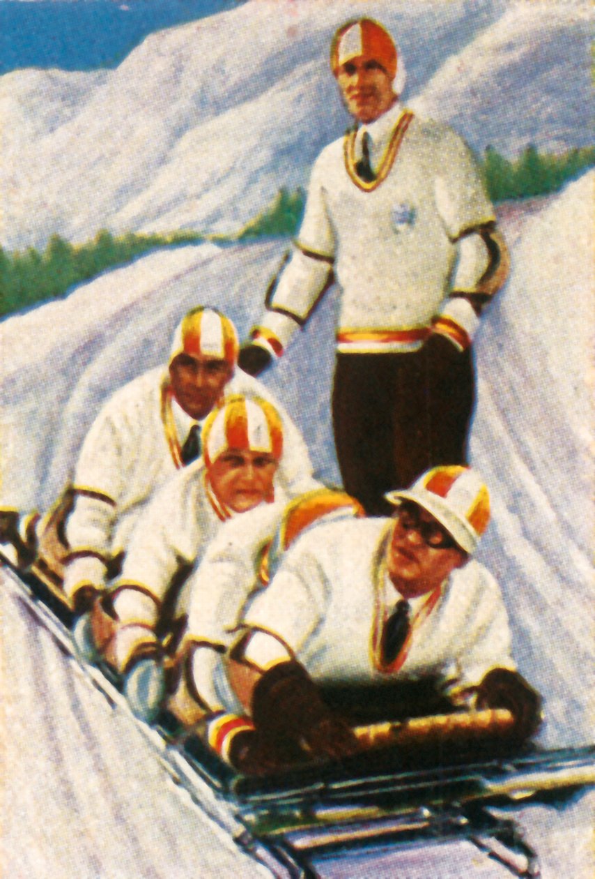 Niemcy II, niemiecka drużyna bobslejowa, 1928. autorstwa Unbekannt