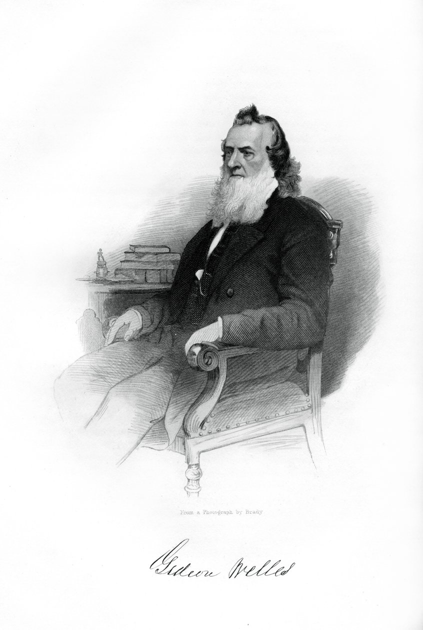 Gideon Welles, sekretarz marynarki USA w latach 1861-1869, 1862-1867 autorstwa Unbekannt