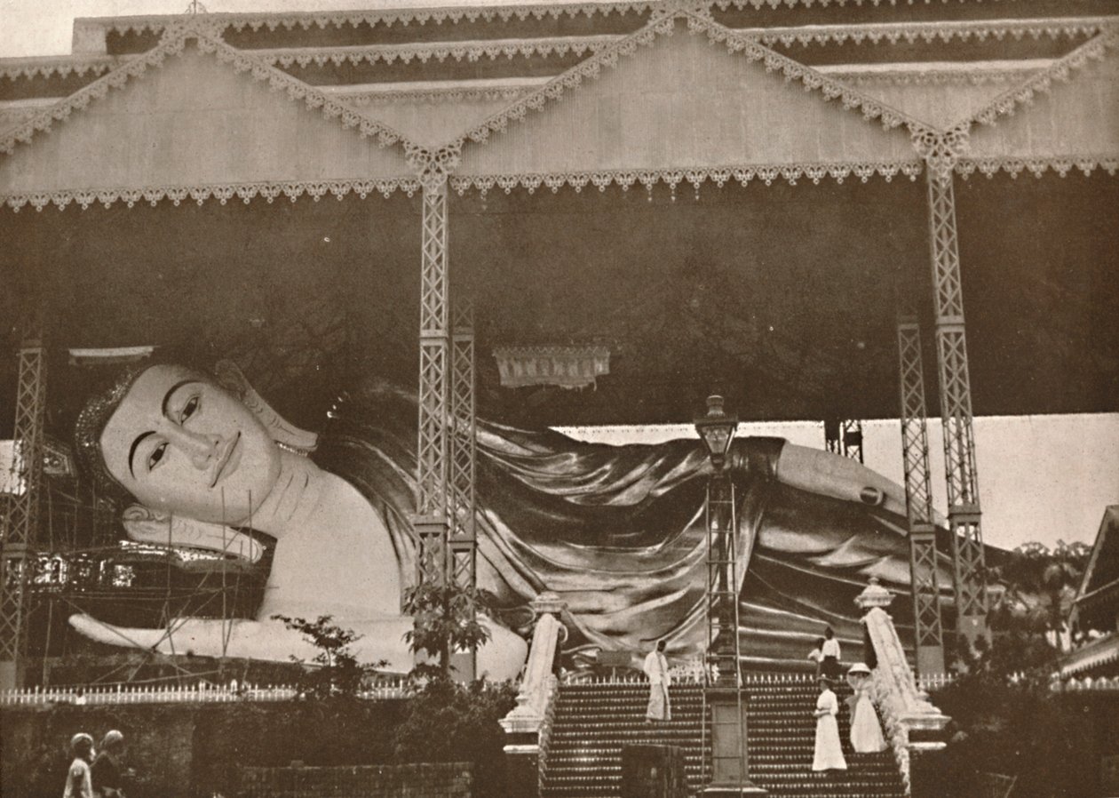 Gigantyczna, leżąca figura Buddy, Pegu, 1900. autorstwa Unbekannt