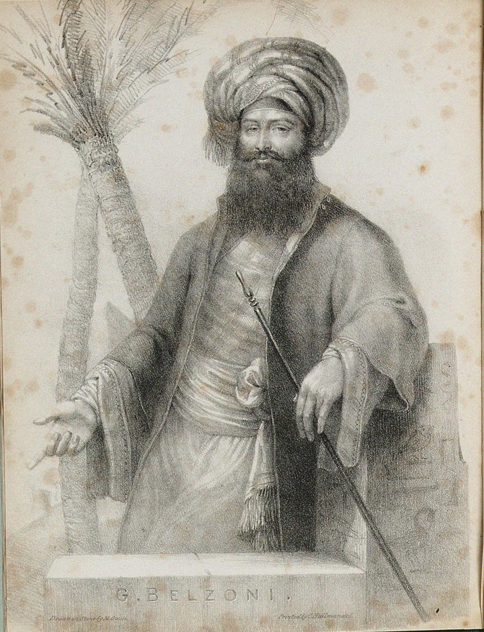 Giovanni Battista Belzoni 1778-1823 Frontyspis z narracji operacji i niedawnej dyskoteki autorstwa Unbekannt
