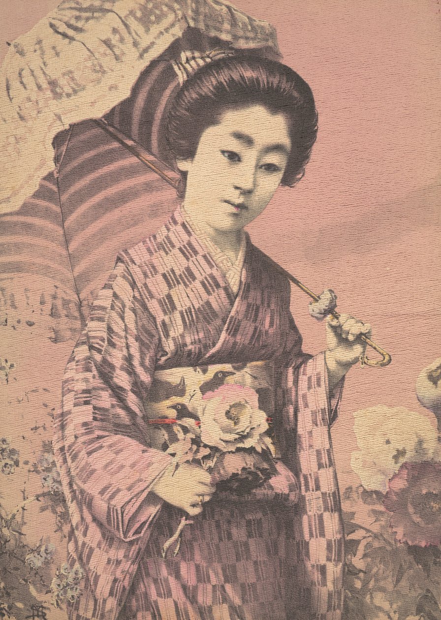 Dziewczyna niosąca parasol, ca. 1900 autorstwa Unbekannt