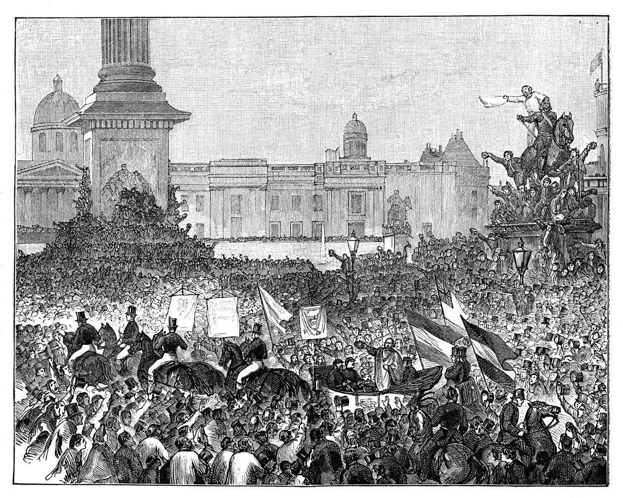 Recepcja Giuseppe Garibaldisa na Trafalgar Square, Londyn, 1864 r. autorstwa Unbekannt