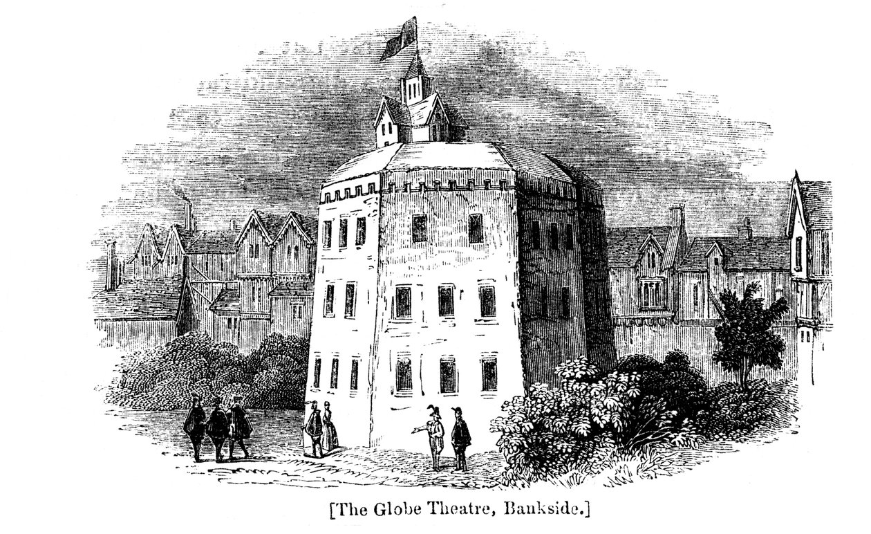Globe Theatre, Bankside, Southwark, Londyn, jak wyglądał ok. 1598 r. autorstwa Unbekannt