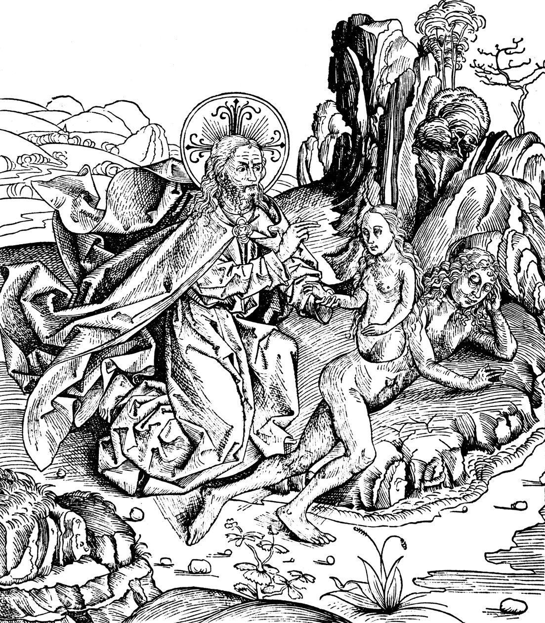 Bóg tworzący Ewę z żebra Adamsa, 1493 autorstwa Unbekannt