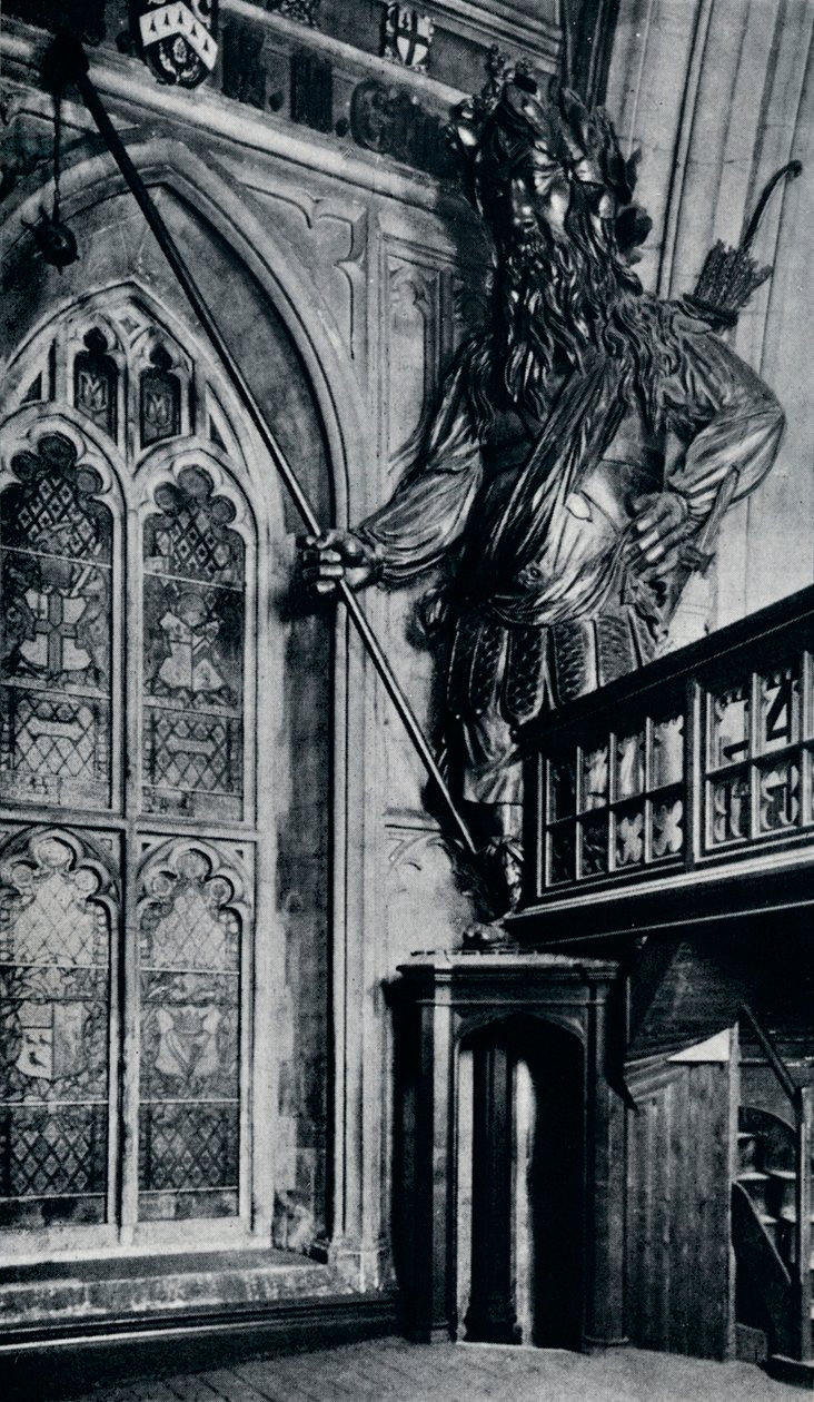 Gog Gogmagog, jeden z dwóch gigantów City spłonął w pożarze londyńskiego Guildhall, 1940 autorstwa Unbekannt