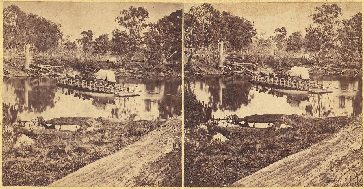 Golbourn Punt w Seymour, Australia, lata 60. XIX wieku. autorstwa Unbekannt