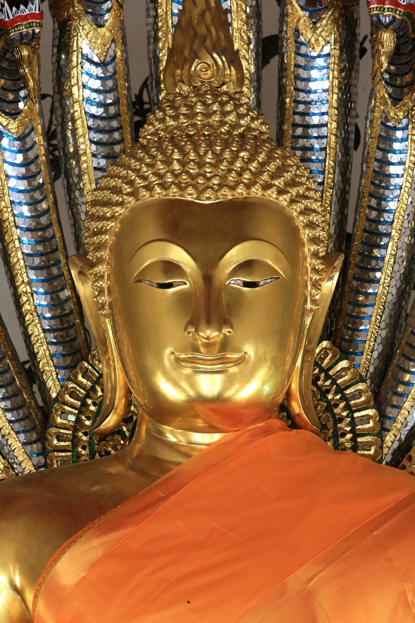 Złoty Budda zabiera ziemię na świadka. Wat Pho - Wat Phra Chetuphon. 1788. Bangkok. Tajlandia autorstwa Unbekannt