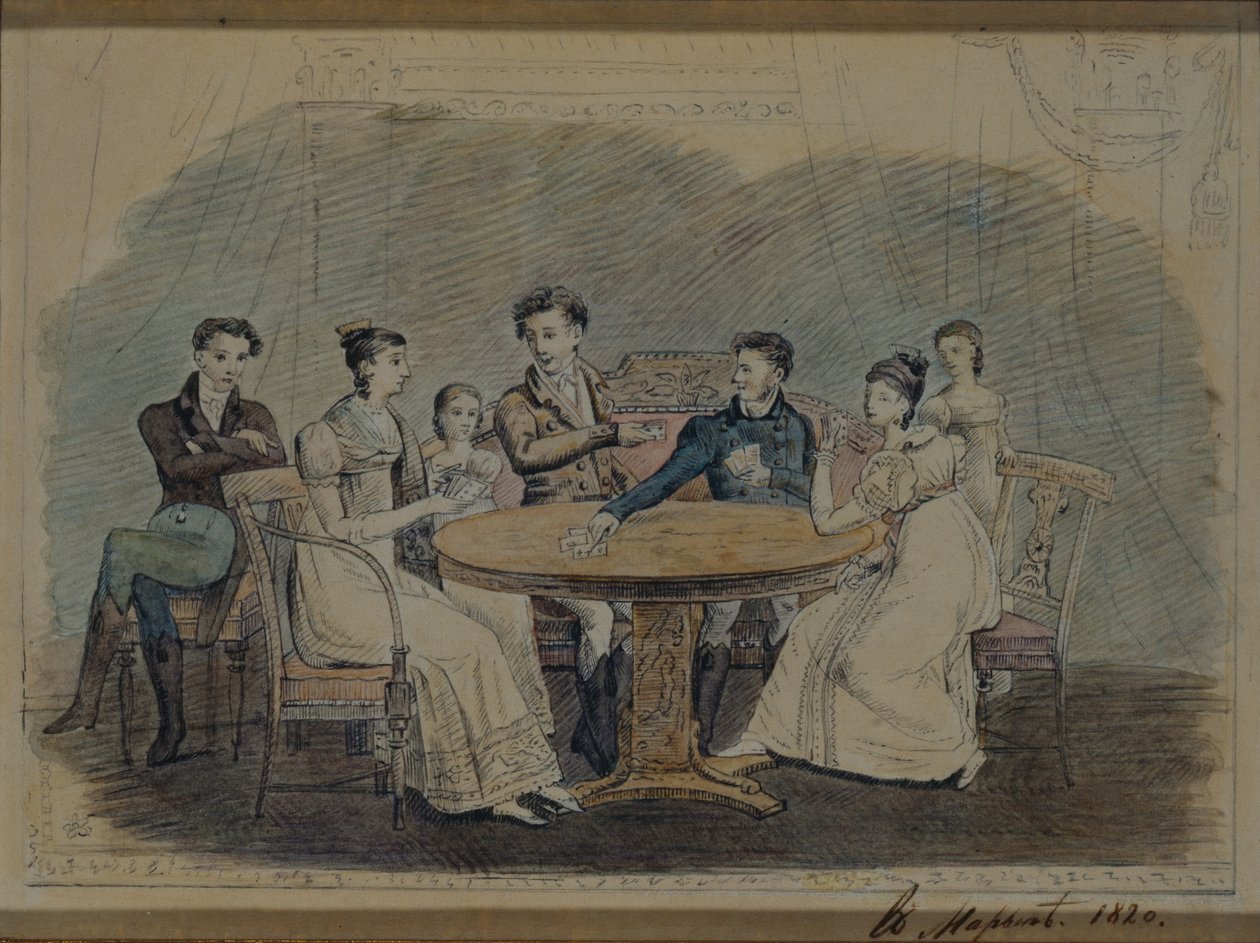 Rodzina Golicynów przy stole, 1820 autorstwa Unbekannt