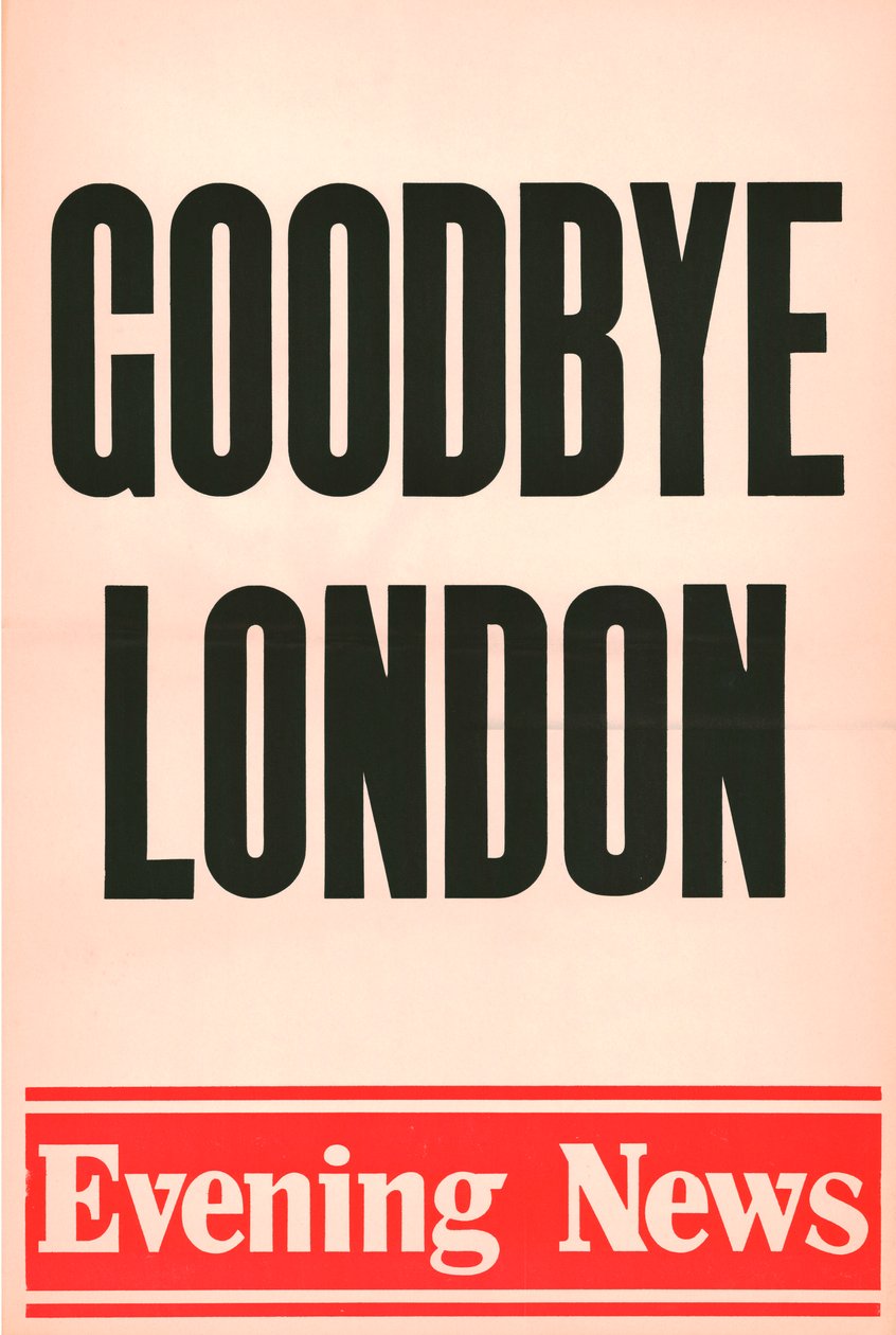 Goodbye London, plakat „Wiadomości wieczorne”, 1980 autorstwa Unbekannt
