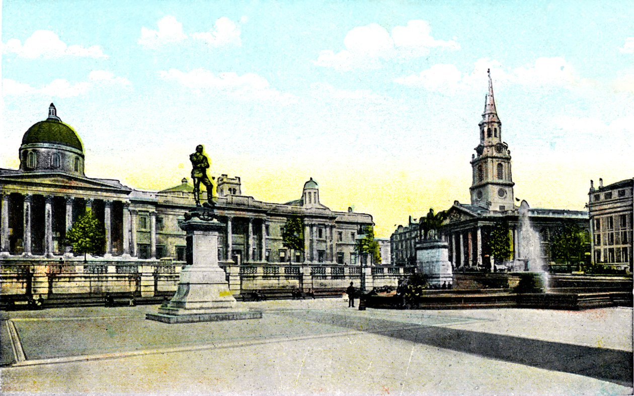Pomnik Gordona i Galeria Narodowa, Trafalgar Square, Londyn, XX wiek autorstwa Unbekannt