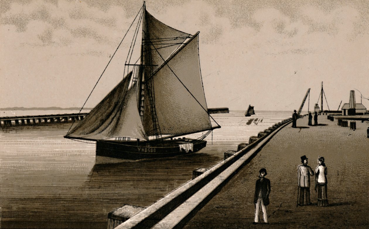 Molo w Gorleston, ok. 1880 r. autorstwa Unbekannt