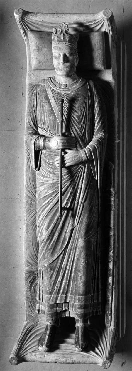 Sztuka gotycka: Leżący król Anglii Henryk II (1133-1189) w opactwie Fontevrault (Fontevraud) (Maine et Loire) autorstwa Unbekannt