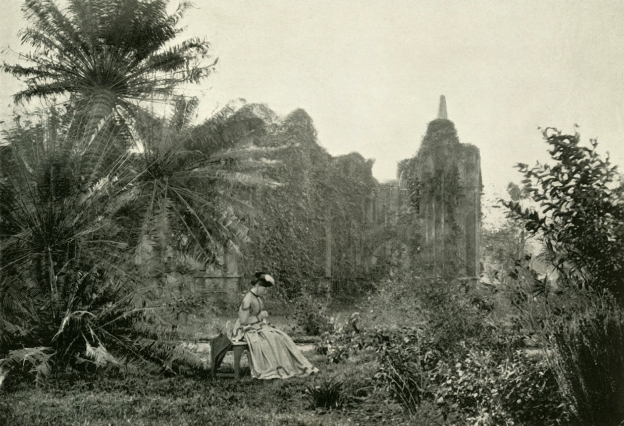 Ruiny gotyckie w ogrodzie Barrackpore, ok. 1870, 1925. autorstwa Unbekannt