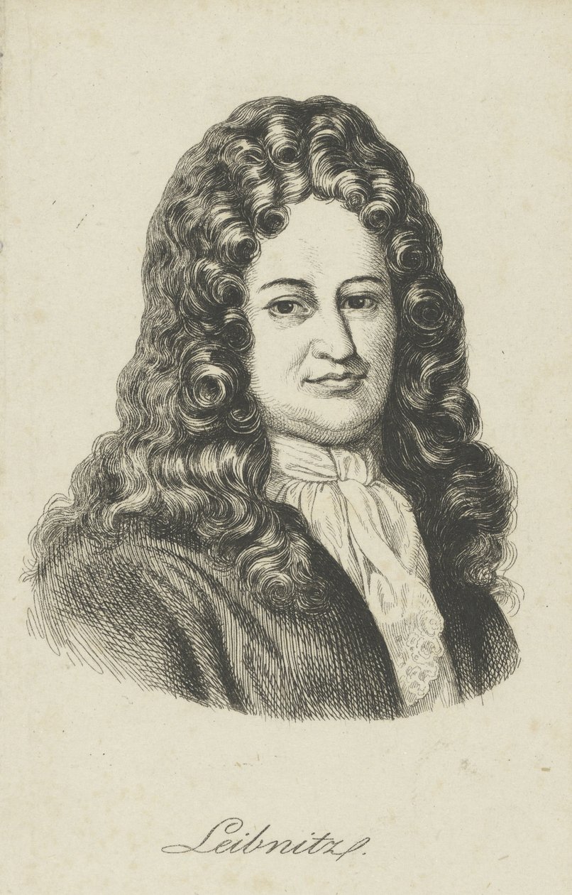 Gottfried Wilhelm Leibniz 1646-1716, około. 1800 autorstwa Unbekannt