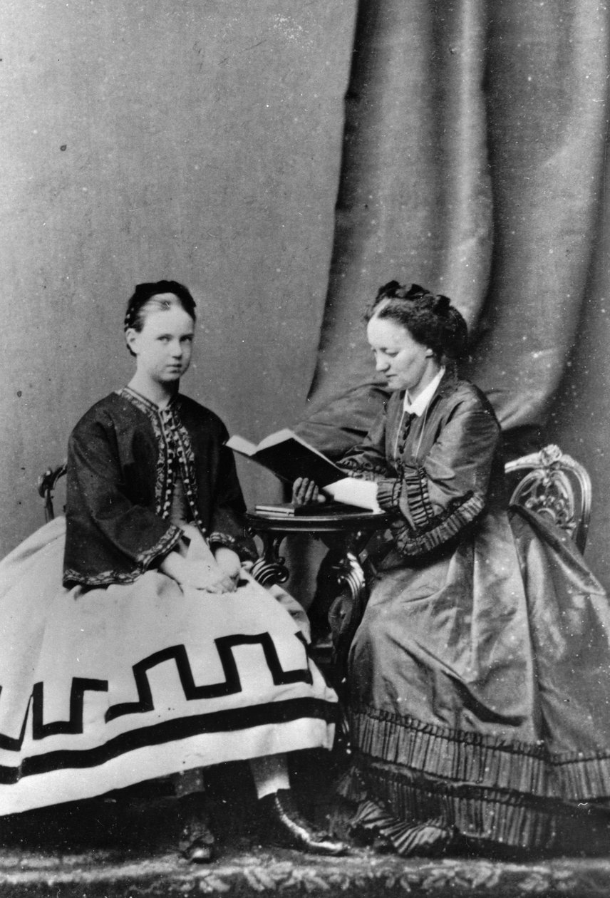 Wielka Księżna Maria Aleksandrowna Rosji z Anną Tiutczewą, 1864 autorstwa Unbekannt