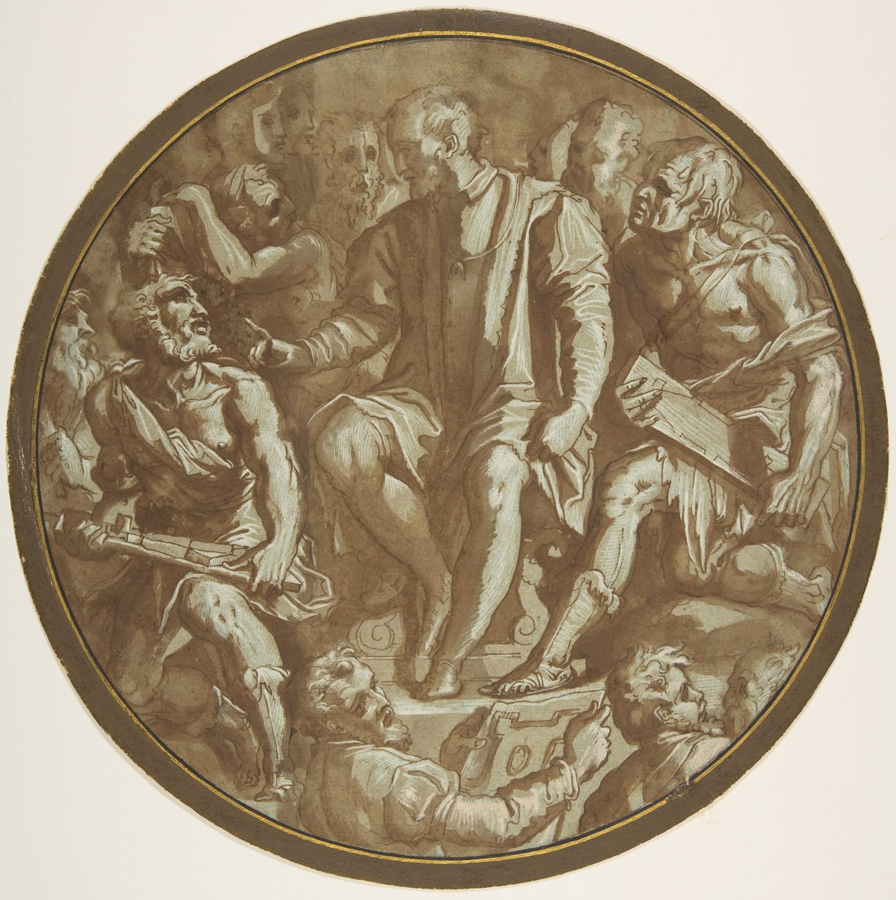 Wielki książę Cosimo I Toskanii Otoczony przez swoich artystów., ca. 1556-62. autorstwa Unbekannt