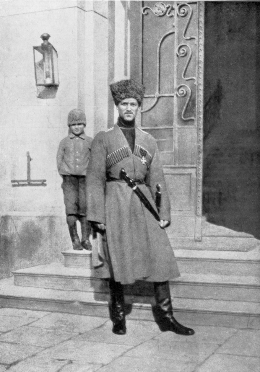 Wielki Książę Rosji Michał Aleksandrowicz w kozackim mundurze, 1917 autorstwa Unbekannt