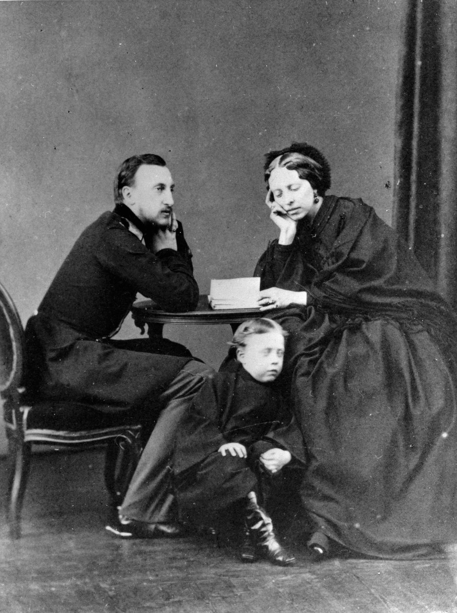 Wielki książę Mikołaj Nikołajewicz starszy Rosji z żoną i synem, ok. 1861–1863 r. autorstwa Unbekannt