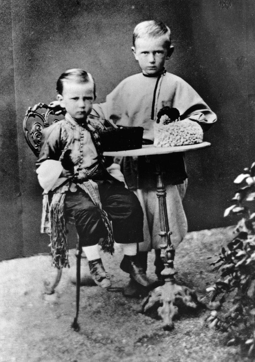 Wielcy Książęta Paweł Aleksandrowicz i Siergiej Aleksandrowicz Rosji, 1863 autorstwa Unbekannt