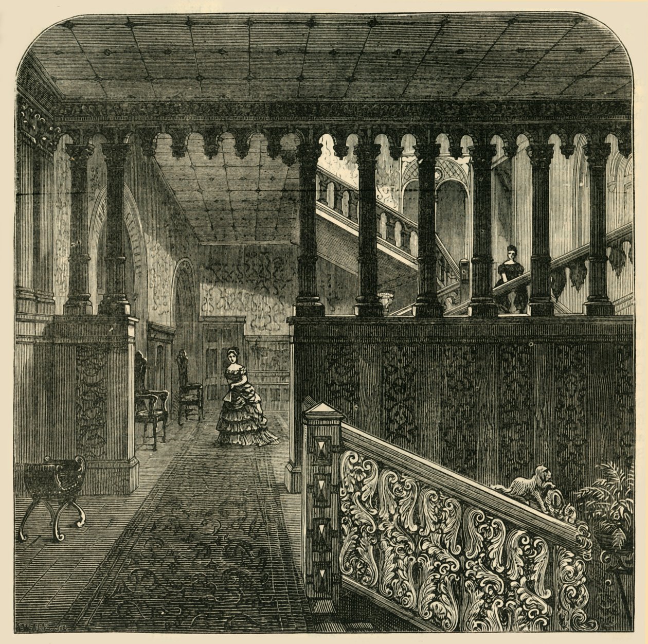 Wielkie Schody, Dom Holland, ok. 1876 r. autorstwa Unbekannt