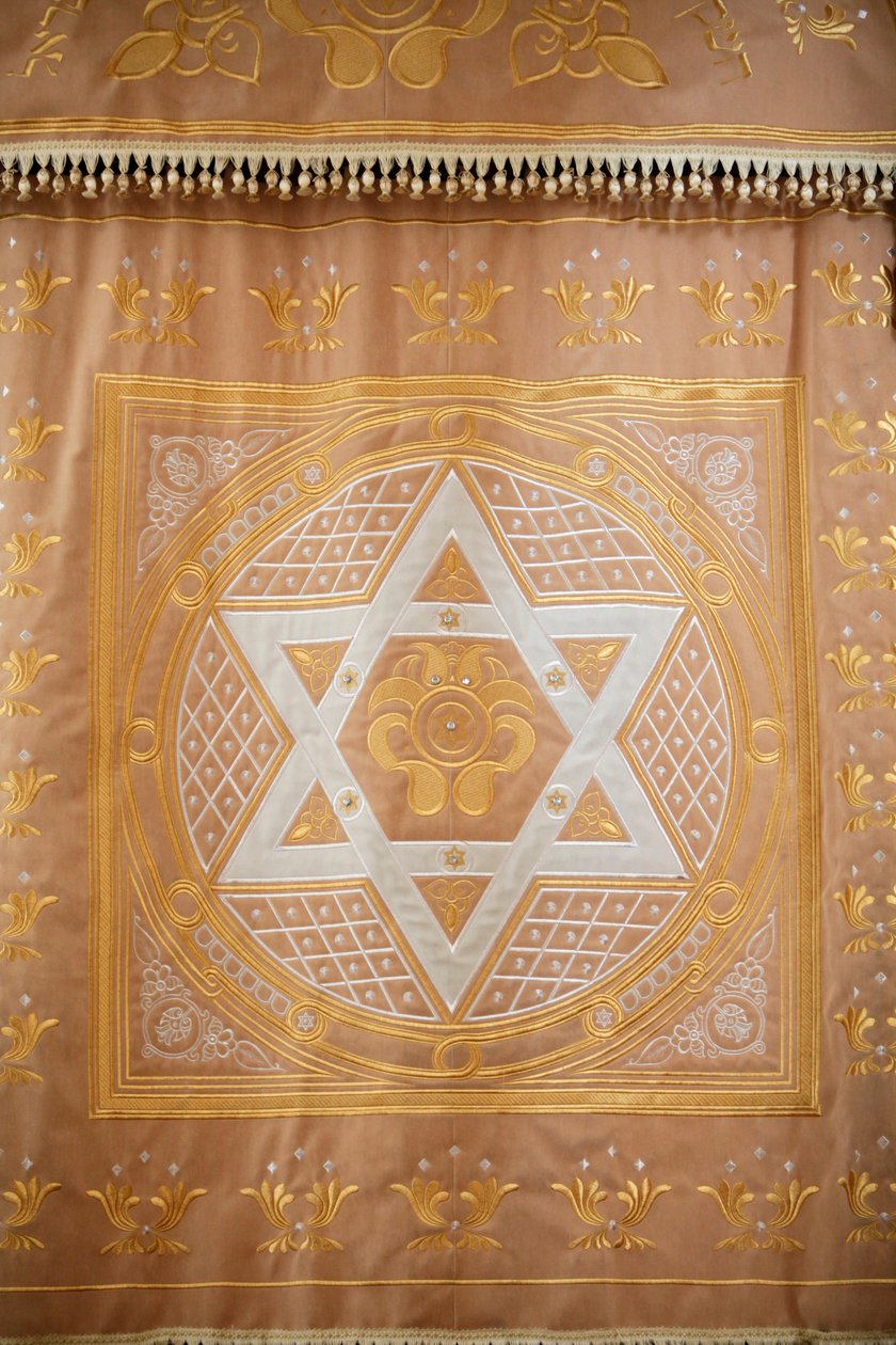 Wielka synagoga chóralna. Synagoga kurtyna świętej arki z gwiazdą Dawida. Sankt Petersburg Rosja autorstwa Unbekannt