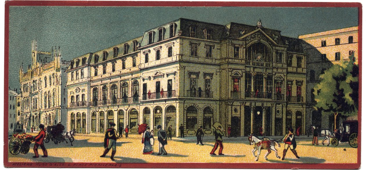 Grand hotele: widok zewnętrzny Pałacu Avenida w Lizbonie, Portugalia - Mapa serii przedstawiającej hotele „Compagnie Internationale des Grands Hotels”, koniec XIX i początek XX wieku autorstwa Unbekannt