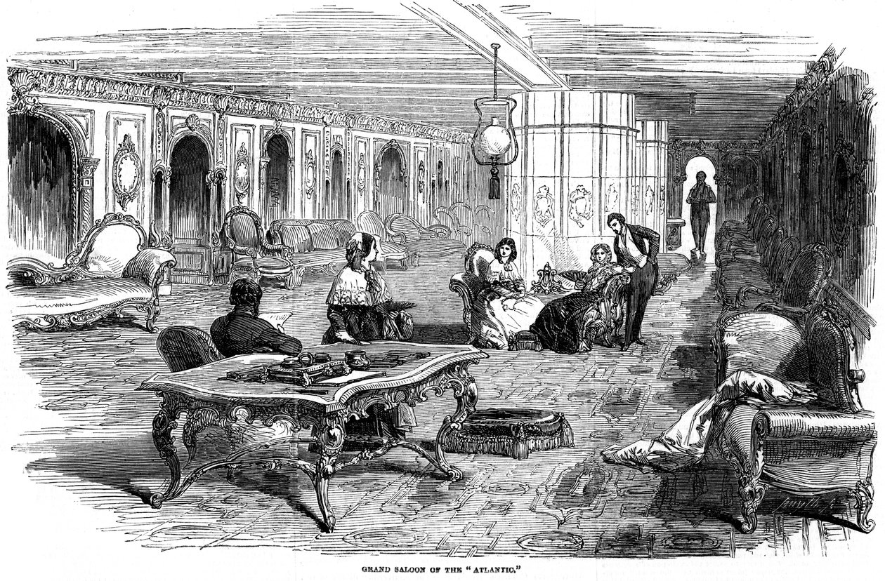 Wielki salon parowca Atlantic, 1850 autorstwa Unbekannt