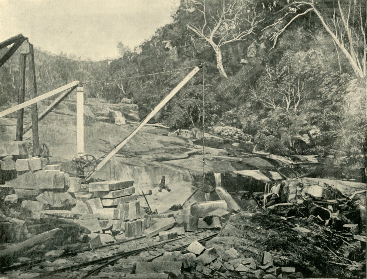Kamieniołomy granitu, Trawool, Victoria, 1901. autorstwa Unbekannt