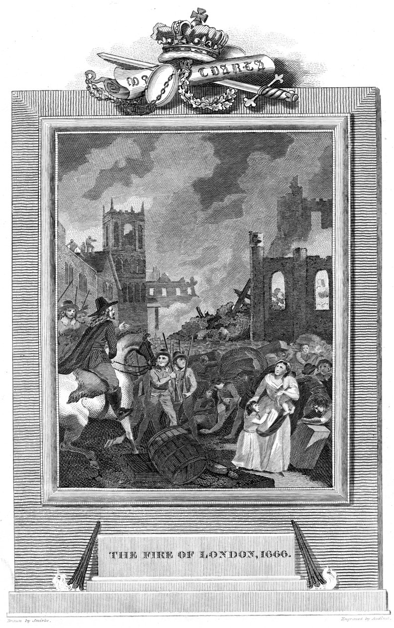 Wielki pożar Londynu, 1666 1825 autorstwa Unbekannt