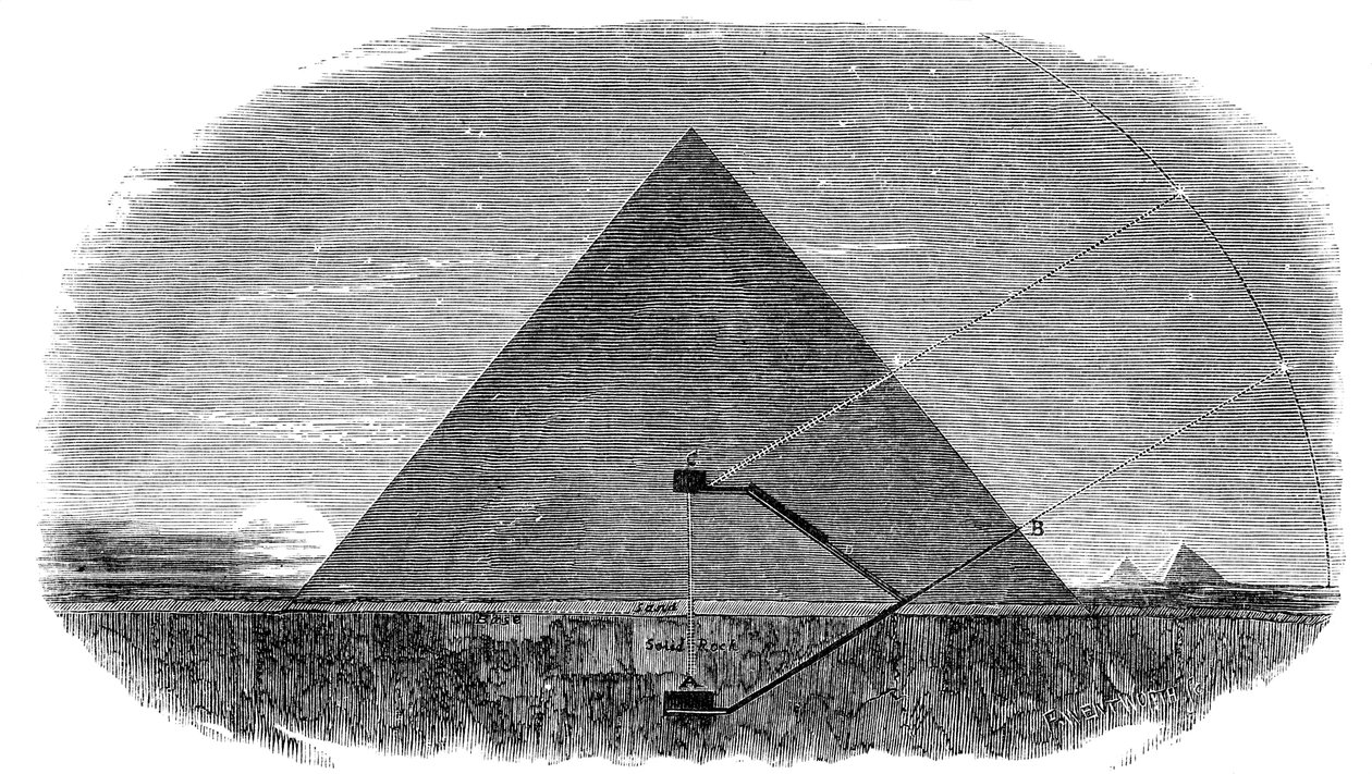 Wielka Piramida Cheopsa w Gizie wykorzystywana jako obserwatorium astronomiczne autorstwa Unbekannt