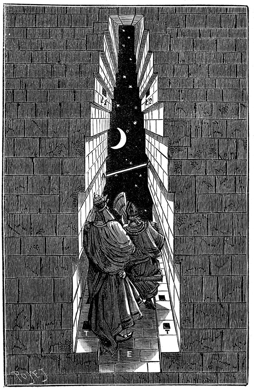 Wielka Piramida Cheopsa w Gizie wykorzystywana jako obserwatorium astronomiczne, 1891 autorstwa Unbekannt