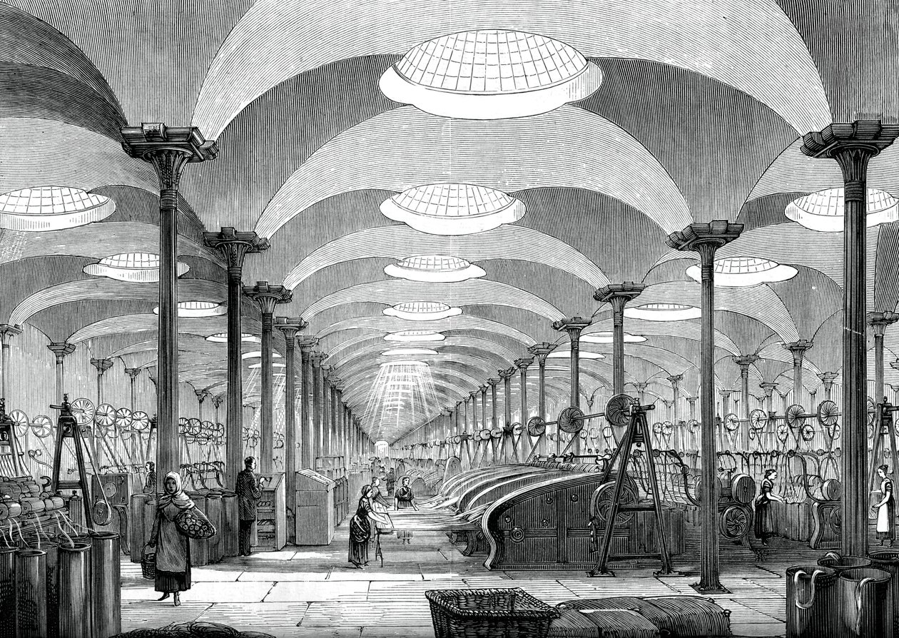 Wielka sala w młynie lnianym panów Marshalls, Leeds, ok. 1880 r. autorstwa Unbekannt