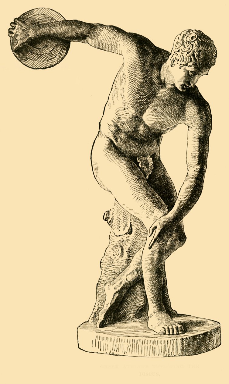 Grecki sportowiec rzucający dyskiem, 1890. autorstwa Unbekannt