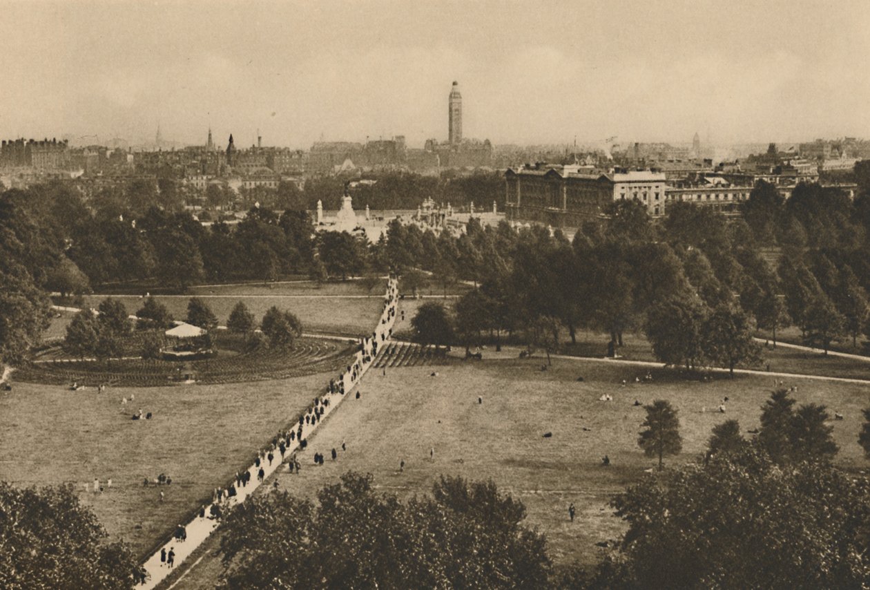 Green Park i Westminster ze struktury, która przywłaszczyła sobie miejsce w Old Devonshire, c1935. autorstwa Unbekannt