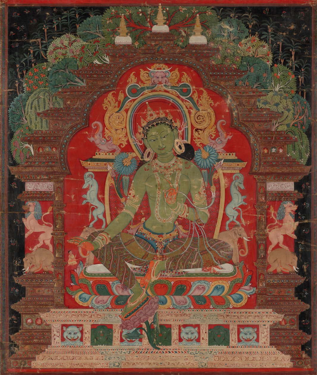 Zielona Tara, ok. godz. 1260s. autorstwa Unbekannt