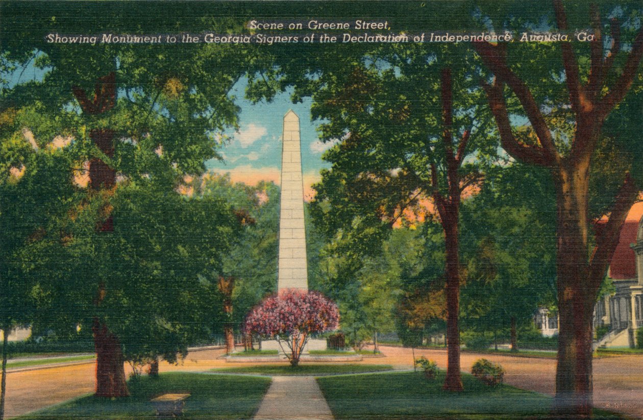 Greene Street, patrząc na wschód od Center Street, Augusta, Georgia, Ameryka, c1910 autorstwa Unbekannt