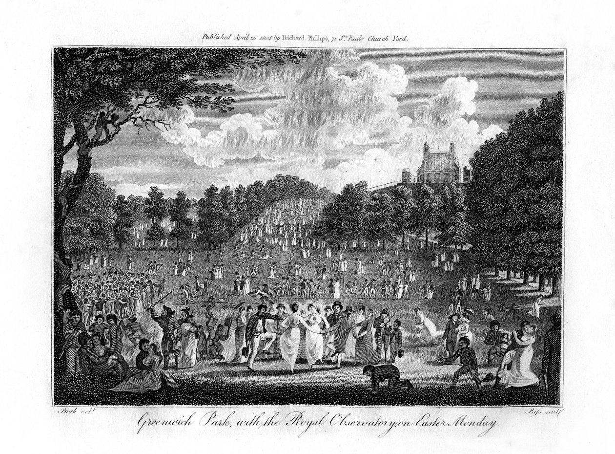 Greenwich Park, z Królewskim Obserwatorium, w Poniedziałek Wielkanocny, Londyn, 1804 autorstwa Unbekannt