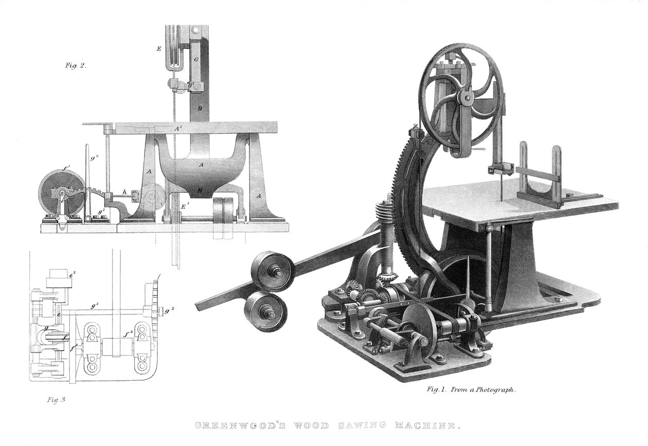 Maszyna do cięcia drewna Greenwoods, 1886 autorstwa Unbekannt