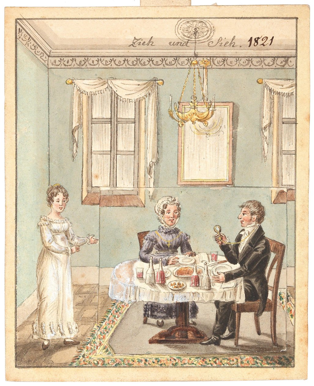 Kartka z życzeniami, 1821 r. autorstwa Unbekannt
