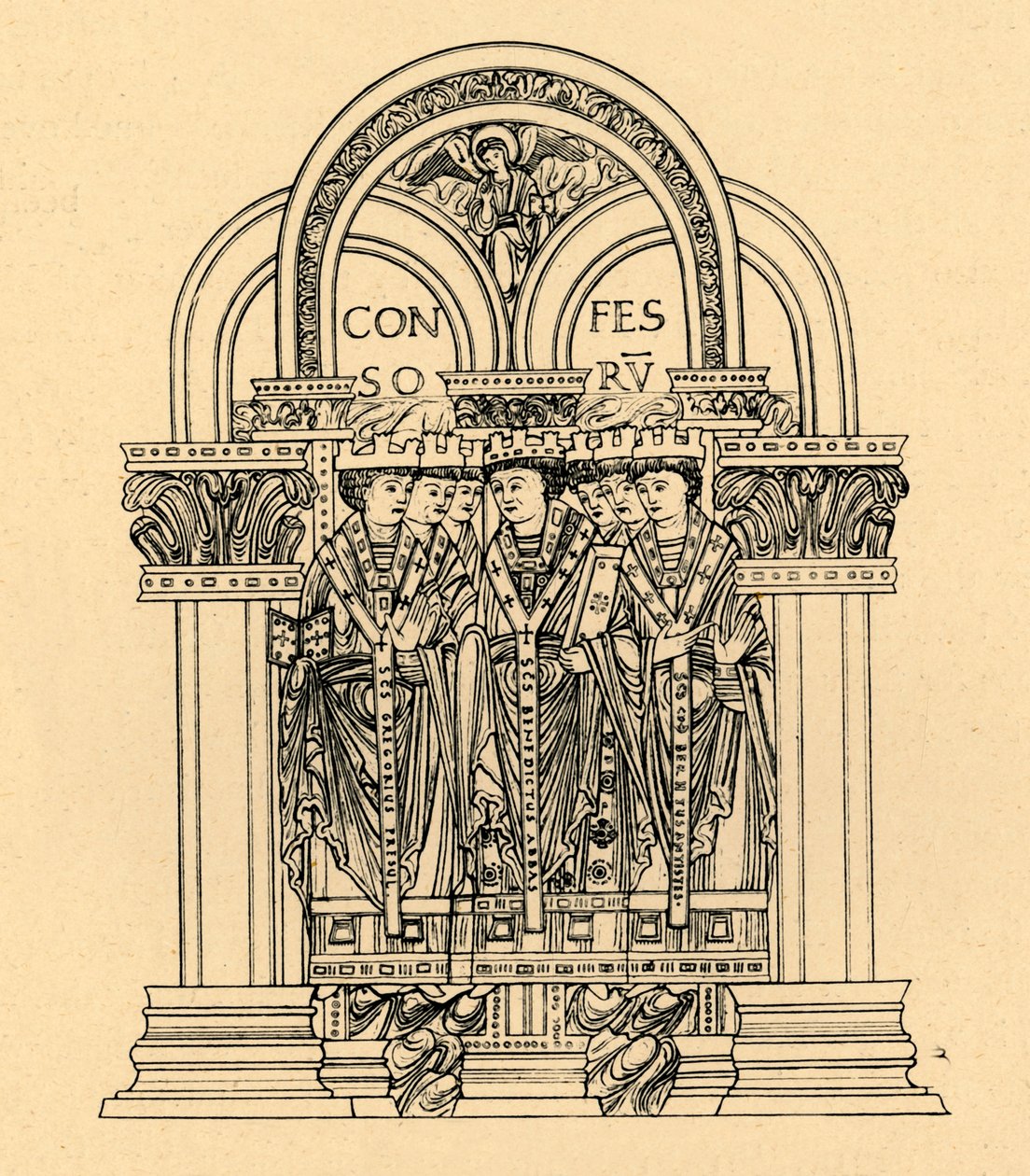 Grzegorz Wielki, św. Benedykt i św. Cuthbert, 1908 autorstwa Unbekannt