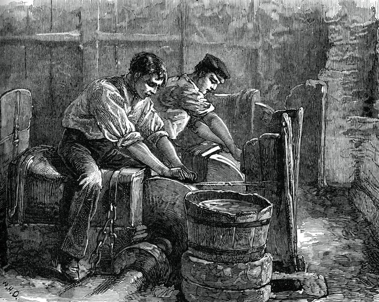 Szlifierki w pracy na kole, c1880 autorstwa Unbekannt