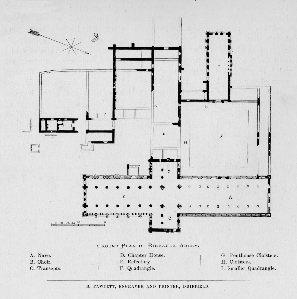 Plan terenu opactwa Rievaulx, 1897 autorstwa Unbekannt