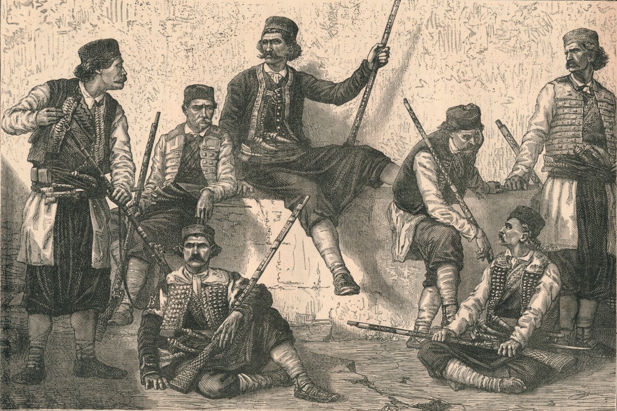 Grupa Czarnogórców, ok. 1879 r. autorstwa Unbekannt