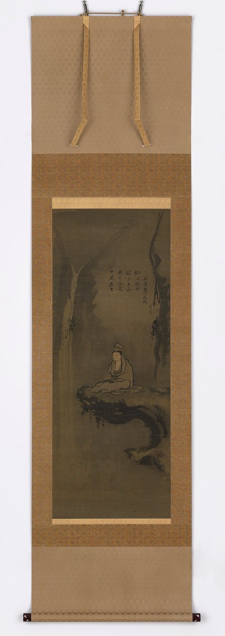 Guanyin, w białej szacie, osadzony na zwisającej skale, okres Muromachi, XV wiek. autorstwa Unbekannt