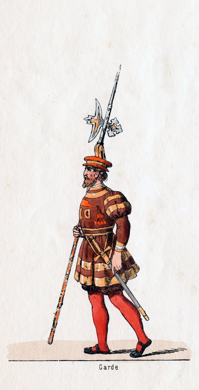 Gwardia, projekt kostiumu do sztuki Szekspira, Henryk VIII, XIX w. autorstwa Unbekannt